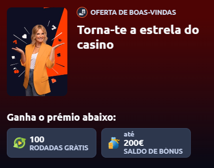 Oferta de boas-vindas do Betano com 100 rodadas grátis e bónus até 200 €